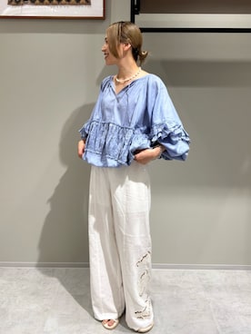 「Ungrid（アングリッド）のアイテム（アクセサリー）」を使った、松岡奈瑠さん（レディース・157cm）の春コーディネート