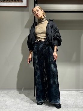 「秋のシャツ着こなし術」｜松岡奈瑠さん（レディース・157cm）の秋コーディネート