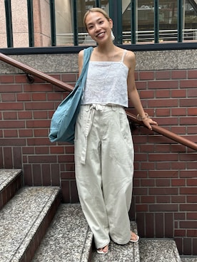 「Ungrid（アングリッド）のアイテム」を使った、松岡奈瑠さん（レディース・157cm）の夏コーディネート