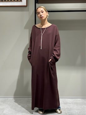 「Ungrid（アングリッド）のアイテム（バレエシューズ）」を使った、松岡奈瑠さん（レディース・157cm）の秋コーディネート