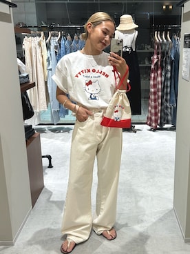 「アイテム（財布/小物）」を使った、松岡奈瑠さん（レディース・157cm）の夏コーディネート