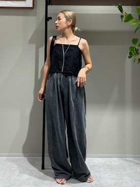 「Ungrid（アングリッド）のアイテム」を使った、松岡奈瑠さん（レディース・157cm）の夏コーディネート