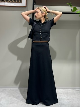 「キレイめコーデ」｜「アイテム（ハンドバッグ）」を使った、松岡奈瑠さん（レディース・157cm）の夏コーディネート