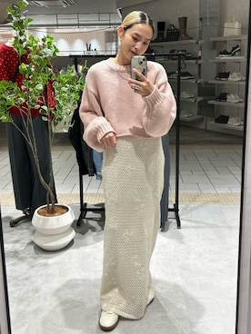 松岡奈瑠さん（レディース・157cm）の冬コーディネート