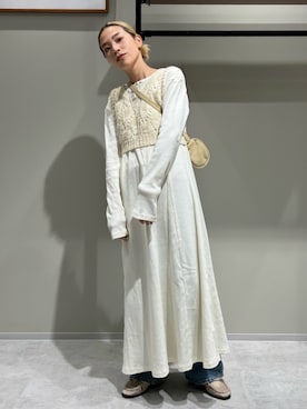 「Ungrid（アングリッド）のアイテム（ワンピース/ドレス）」を使った、松岡奈瑠さん（レディース・157cm）の夏コーディネート