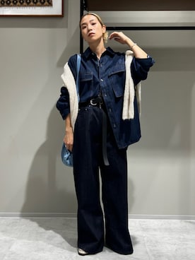 「Ungrid（アングリッド）のアイテム（ファッション雑貨）」を使った、松岡奈瑠さん（レディース・157cm）の秋コーディネート