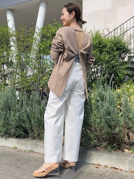 松岡奈瑠さん（レディース・157cm）の春コーディネート