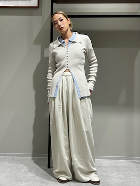 「秋のシャツ着こなし術」｜松岡奈瑠さん（レディース・157cm）の秋コーディネート