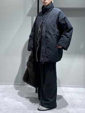 「Ungrid（アングリッド）のアイテム（ダウンジャケット/コート）」を使った、松岡奈瑠さん（レディース・157cm）の秋コーディネート