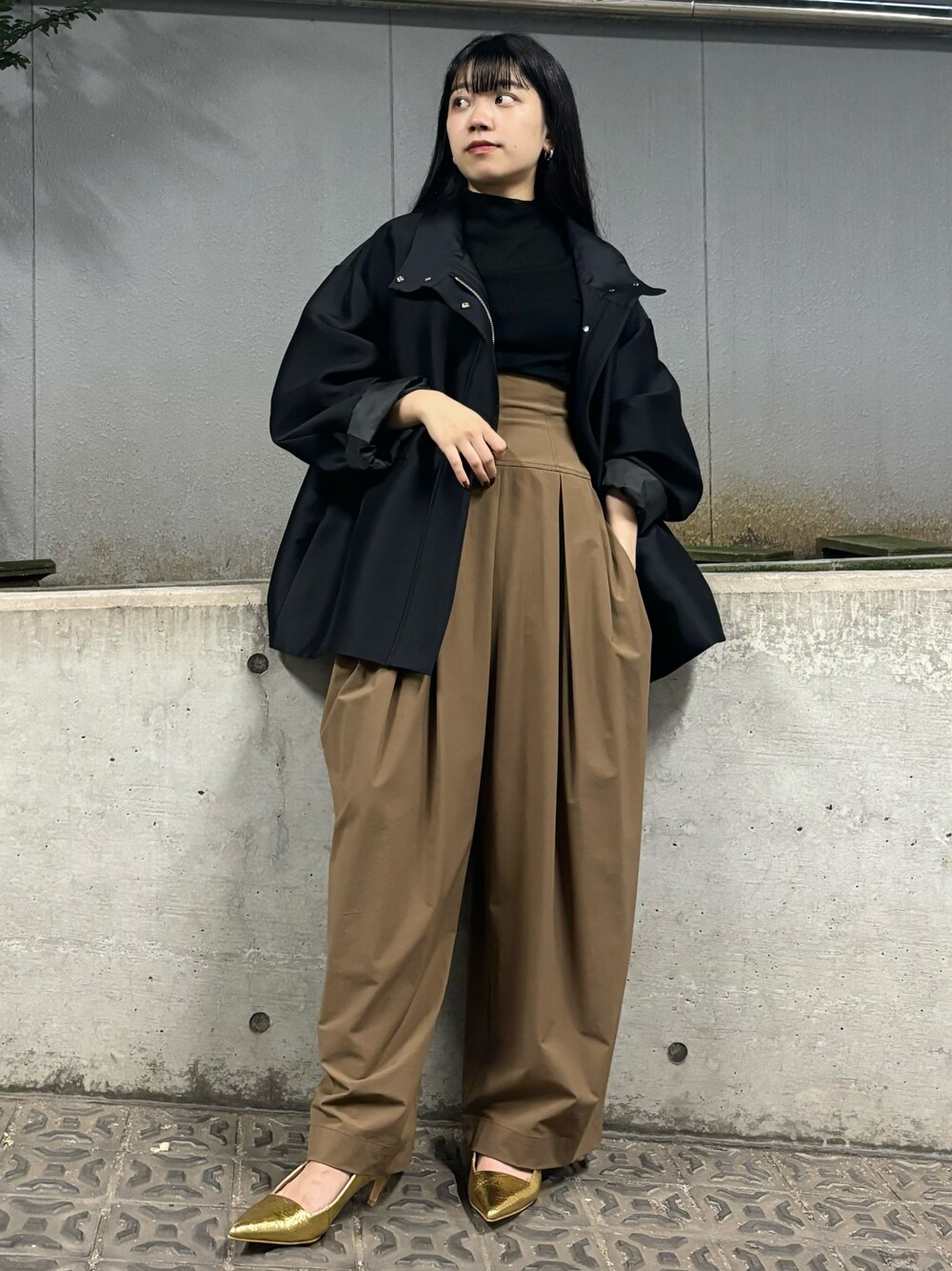 エレンディーク フォルムショートウールコート（ノーカラーコート