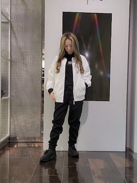 「ARMANI EXCHANGE（アルマーニエクスチェンジ）のアイテム（ブルゾン）」を使った、♡aYuMiiiiiiiiさん（レディース・158cm）の冬コーディネート