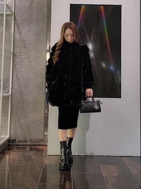「ARMANI EXCHANGE（アルマーニエクスチェンジ）のアイテム（チェスターコート）」を使った、♡aYuMiiiiiiiiさん（レディース・158cm）の冬コーディネート
