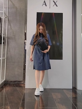 「アイテム（シャツワンピース）」を使った、♡aYuMiiiiiiiiさん（レディース・158cm）の夏コーディネート