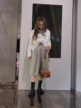 「armaniexchange」｜「アイテム（ブーツ）」を使った、♡aYuMiiiiiiiiさん（レディース・158cm）の冬コーディネート