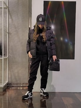 「ARMANI EXCHANGE（アルマーニエクスチェンジ）のアイテム（ダウンジャケット/コート）」を使った、♡aYuMiiiiiiiiさん（レディース・158cm）の冬コーディネート