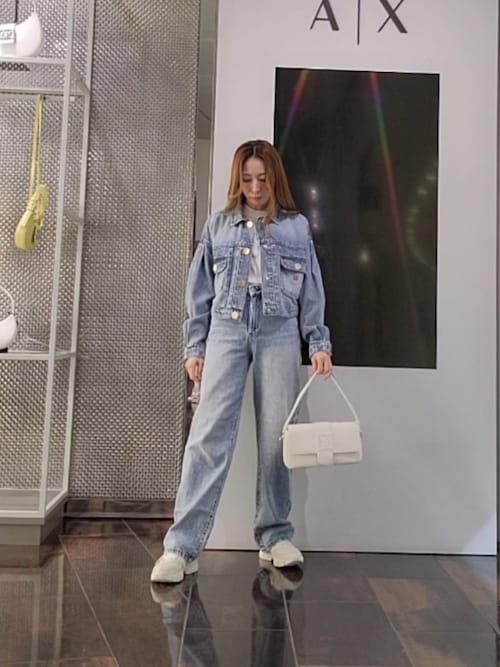 アルマーニ　ジーンズ　ジャケット　レディース　42 EMPORIO ARMANI (エンポリオアルマーニ) イーグルロゴ デニム