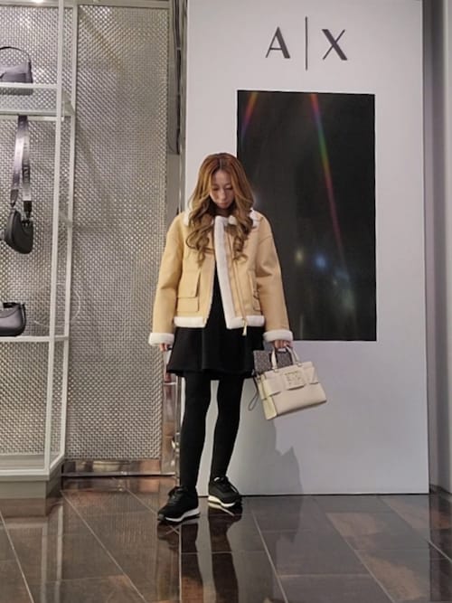 ARMANI EXCHANGE ムートンコート ボアコート 「A|X アルマーニ