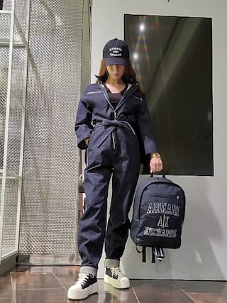 アルマーニエクスチェンジ レディース デニム オールインワン ジャンプスーツ ARMANI EXCHANGE（アルマーニエクスチェンジ）の「【A|X