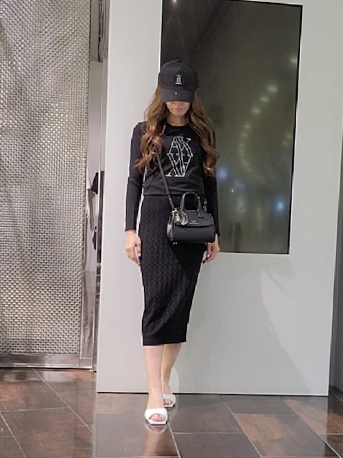 A|X アルマーニ エクスチェンジ】オールオーバーロゴ ニットタイト