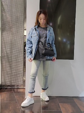 「AXchange」｜「アイテム（デニムジャケット）」を使った、♡aYuMiiiiiiiiさん（レディース・158cm）の夏コーディネート