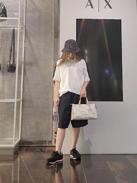 「ARMANI EXCHANGE（アルマーニエクスチェンジ）のアイテム」を使った、♡aYuMiiiiiiiiさん（レディース・158cm）の夏コーディネート