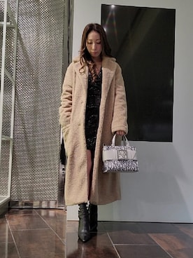 「ARMANI EXCHANGE（アルマーニエクスチェンジ）のアイテム（チェスターコート）」を使った、♡aYuMiiiiiiiiさん（レディース・158cm）の冬コーディネート