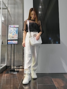 「肌見せ」｜「アイテム（スラックス）」を使った、♡aYuMiiiiiiiiさん（レディース・158cm）の夏コーディネート