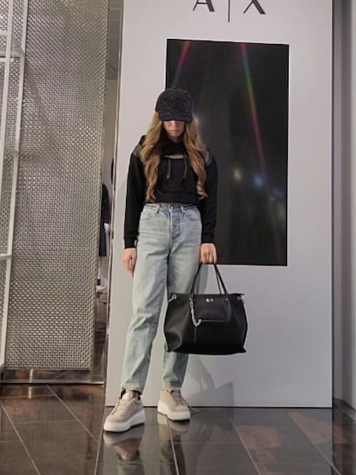 A|X アルマーニ エクスチェンジ】AXロゴ ミディアムトートバッグ