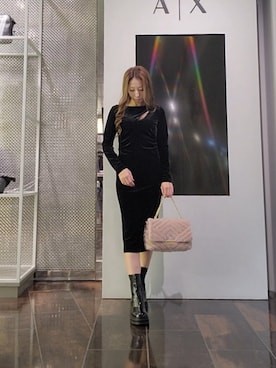 「armaniexchange」｜「アイテム（ワンピース/ドレス）」を使った、♡aYuMiiiiiiiiさん（レディース・158cm）の秋コーディネート