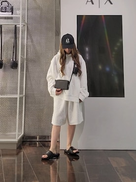 「アイテム（スウェット）」を使った、♡aYuMiiiiiiiiさん（レディース・158cm）の夏コーディネート