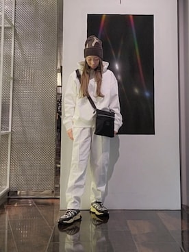 「armaniexchange」｜「アイテム（ニットキャップ/ビーニー）」を使った、♡aYuMiiiiiiiiさん（レディース・158cm）の冬コーディネート