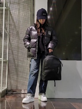 「ARMANI EXCHANGE（アルマーニエクスチェンジ）のアイテム（ダウンジャケット/コート）」を使った、♡aYuMiiiiiiiiさん（レディース・158cm）の冬コーディネート