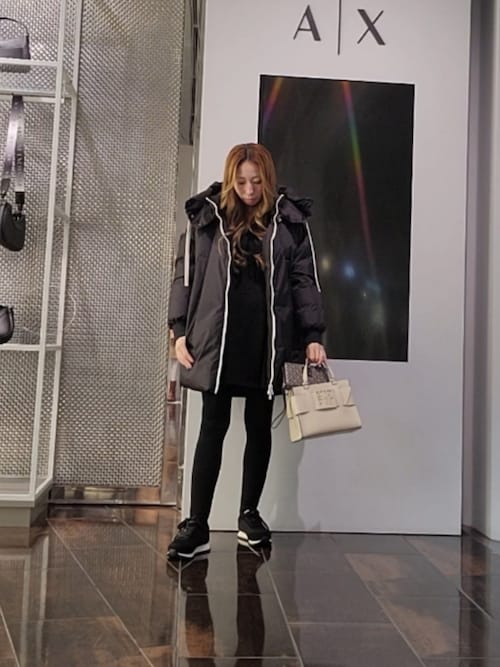 A|X アルマーニ エクスチェンジ】BOXロゴバックル ミニハンドバッグ