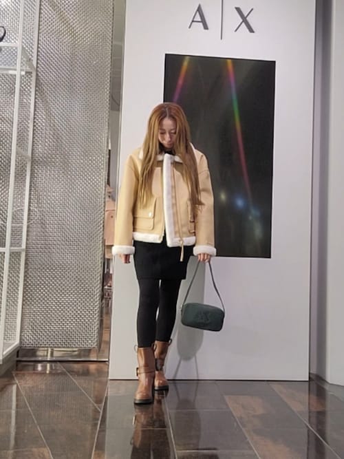 ARMANI EXCHANGE ムートンコート ボアコート 「A|X アルマーニ