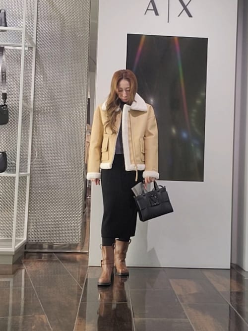 ARMANI EXCHANGE ムートンコート ボアコート 「A|X アルマーニ