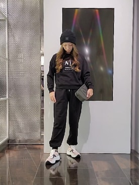 「armaniexchange」｜「アイテム（ニットキャップ/ビーニー）」を使った、♡aYuMiiiiiiiiさん（レディース・158cm）の秋コーディネート