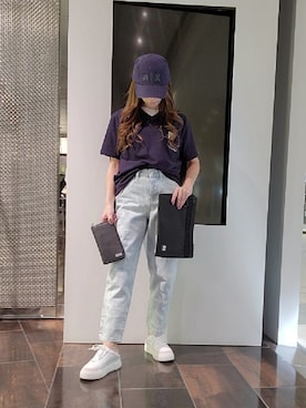 「Tシャツ×デニム」｜「アイテム（財布/小物）」を使った、♡aYuMiiiiiiiiさん（レディース・158cm）の夏コーディネート