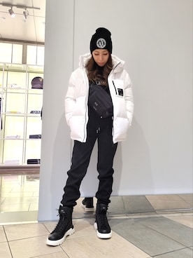 「ARMANI EXCHANGE（アルマーニエクスチェンジ）の【A|X アルマーニ エクスチェンジ】ブラッシュドリブ　フーデッドジップアップパーカー（スウェット）」を使った、♡aYuMiiiiiiiiさん（レディース・158cm）の秋コーディネート