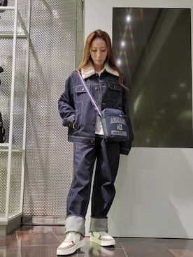 「アツいコーデ全部見せ」｜「アイテム（デニムジャケット）」を使った、♡aYuMiiiiiiiiさん（レディース・158cm）の秋コーディネート