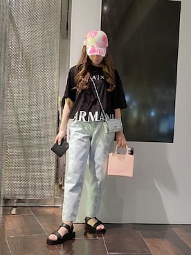「ARMANI EXCHANGE（アルマーニエクスチェンジ）のアイテム（財布/小物、シルバー系）」を使った、♡aYuMiiiiiiiiさん（レディース・158cm）の夏コーディネート