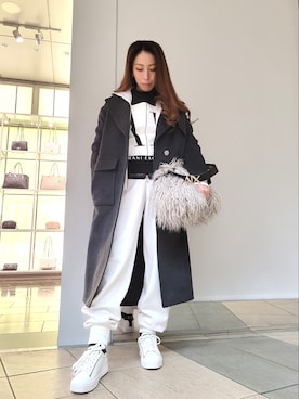「ARMANI EXCHANGE（アルマーニエクスチェンジ）のアイテム（チェスターコート）」を使った、♡aYuMiiiiiiiiさん（レディース・158cm）の冬コーディネート