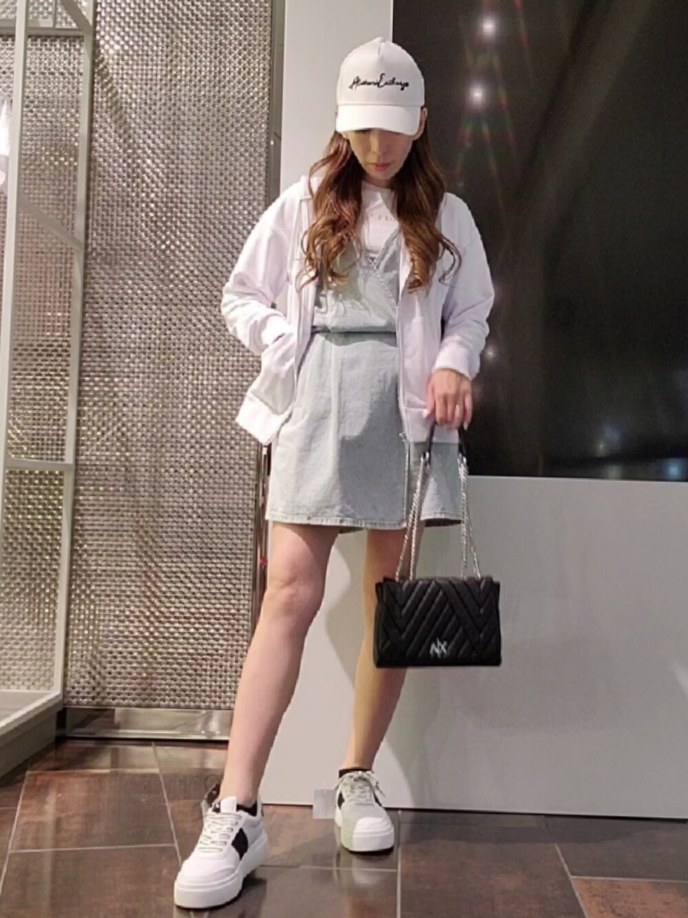 アルマーニ エクスチェンジ デニムショートジャンプスーツ ARMANI EXCHANGE（アルマーニエクスチェンジ）の「【A|X