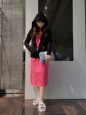 「アイテム（ワンピース、ピンク系）」を使った、♡aYuMiiiiiiiiさん（レディース・158cm）の春コーディネート