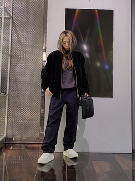 「ARMANI EXCHANGE（アルマーニエクスチェンジ）のアイテム（ブルゾン）」を使った、♡aYuMiiiiiiiiさん（レディース・158cm）の冬コーディネート