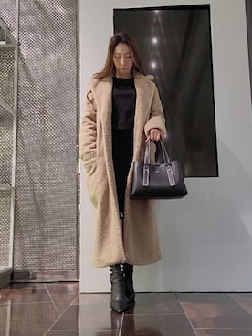 「ARMANI EXCHANGE（アルマーニエクスチェンジ）のアイテム（チェスターコート）」を使った、♡aYuMiiiiiiiiさん（レディース・158cm）の冬コーディネート