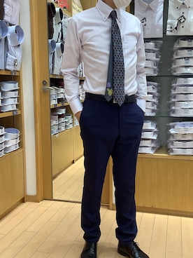 「アイテム（ビジネスシャツ）」を使った、BRICK HOUSE by Tokyo Shirts 北戸田イオンモール店さん（メンズ・170cm）の冬コーディネート