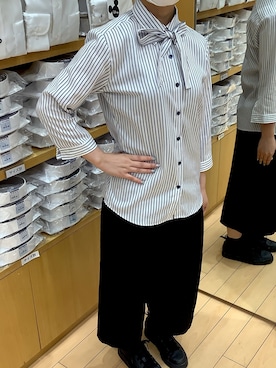 「ボウタイシャツ」｜BRICK HOUSE by Tokyo Shirts 北戸田イオンモール店さん（レディース・150cm）の秋コーディネート