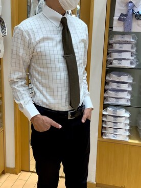 「タブカラーシャツ」｜BRICK HOUSE by Tokyo Shirts 北戸田イオンモール店さん（メンズ・170cm）の秋コーディネート