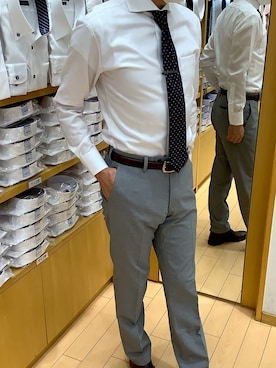 「ホリゾンタルカラー」｜BRICK HOUSE by Tokyo Shirts 北戸田イオンモール店さん（メンズ・170cm）の秋コーディネート