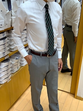 「アイテム（ビジネスシャツ）」を使った、BRICK HOUSE by Tokyo Shirts 北戸田イオンモール店さん（メンズ・170cm）の秋コーディネート
